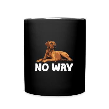 Rhodesian Ridgeback NULL BOCK Hundebitzer Lustiges - Tasse einfarbig - Schwarz - Vorne