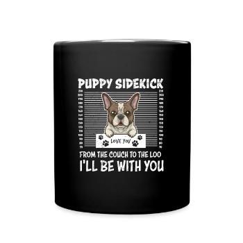 Bouledogue français Gardez un œil sur vous - Mug uni - noir - Devant