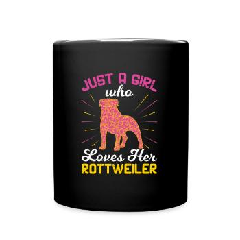 Rottie JUSTE UNE FILLE QUI AIME ROTTWEILER propriétaire - Mug uni - noir - Devant