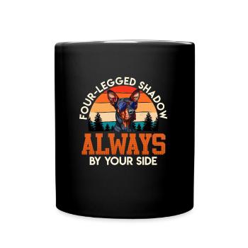 L’OMBRE À QUATRE PATTES TOUJOURS À VOS CÔTÉS Drôle - Mug uni - noir - Devant