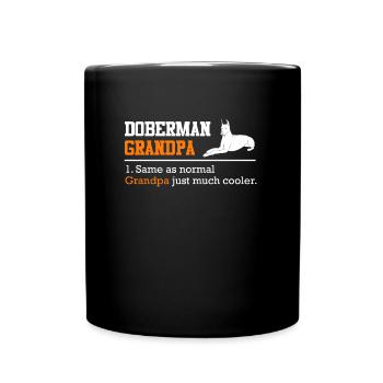 DOBERMAN GRANDPA Propriétaire de chien Dobie Doberman - Mug uni - noir - Devant