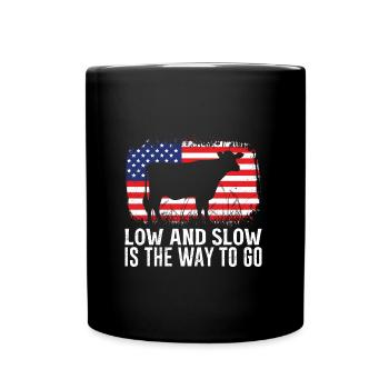 Fun BBQ LOW AND SLOW THE WAY TO GO Barbecue - Full Colour Mug - black - Front