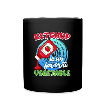 LE KETCHUP EST MON LÉGUME PRÉFÉRÉ Fun - Mug uni - noir - Devant