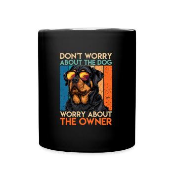 Rottie KEINE ANGST VOR DEM HUND VORSICHT VOR DEM - Tasse einfarbig - Schwarz - Vorne