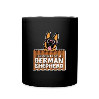 German Shepherd PROPERTY OF A GERMAN - Full Colour Mug - black - Front
