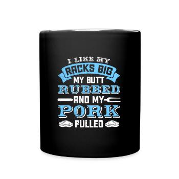 Les amateurs de viande aiment mes carrés gros cul frottés - Mug uni - noir - Devant
