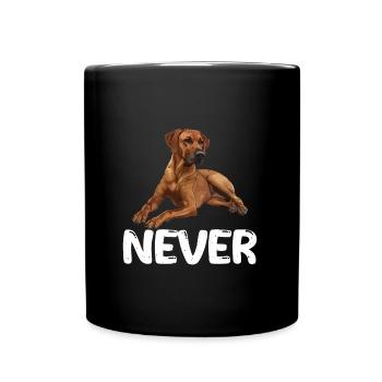 Rhodesian Ridgeback NEVER Sture Ridgebacks - Tasse einfarbig - Schwarz - Vorne