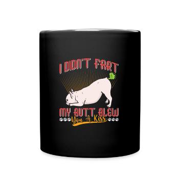 Frenchie N’A PAS PET MES FESSES T’ONT SOUFFLÉ UN BAISER Lustig - Mug uni - noir - Devant