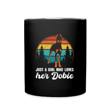 Doberman JUSTE UNE FILLE QUI AIME SON DOBIE - Mug uni - noir - Devant