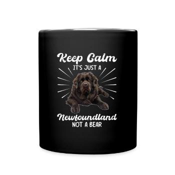 Neufundländer BLEIB COOL KEIN GRIZZLY BÄR NUR - Tasse einfarbig - Schwarz - Vorne