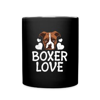 Deutscher Boxer Hund BOXER LOVE Hundebesitzerin - Tasse einfarbig - Schwarz - Vorne