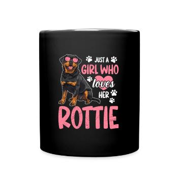 Rottie JUSTE UNE FILLE QUI AIME ROTTWEILER propriétaire - Mug uni - noir - Devant