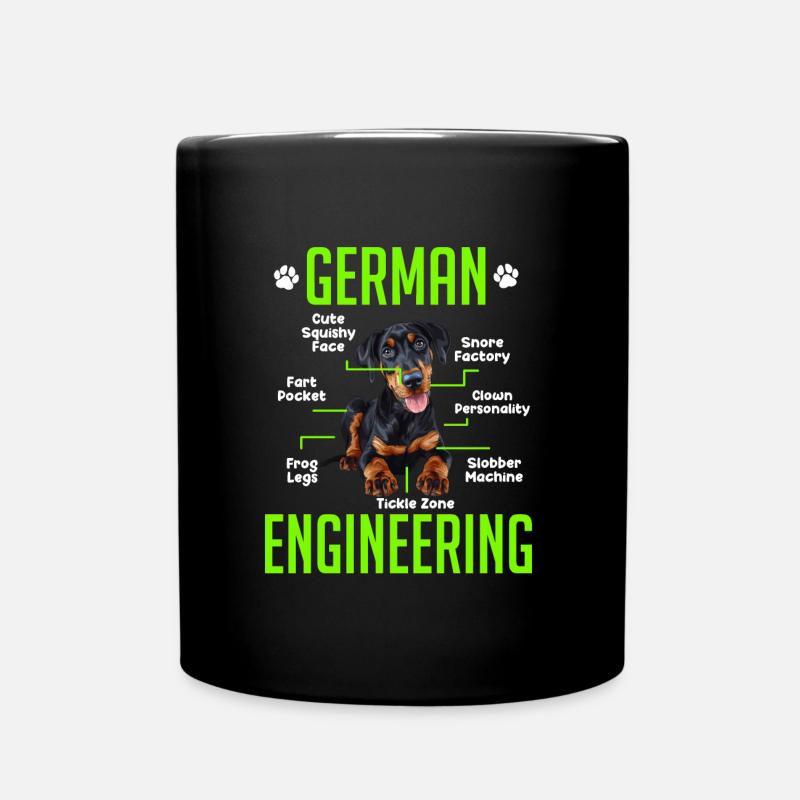Dobermans GERMAN ENGINEERING Funny - Full Colour Mug - black