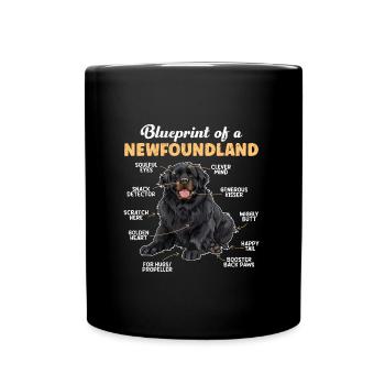 Newfie Dog BLUEPRINT OF A NEWFOUNDLAND Funny - Full Colour Mug - black - Front