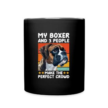 Chien Boxer MON BOXER ET 3 PERSONNES Drôle - Mug uni - noir - Devant