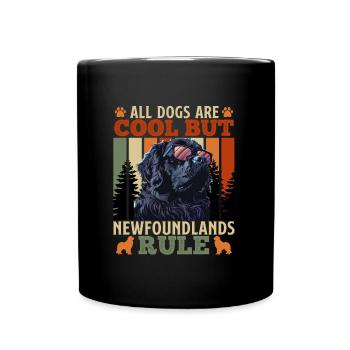 Neufundländer ALL DOGS ARE COOL BUT NEWFOUNDLANDS - Tasse einfarbig - Schwarz - Vorne