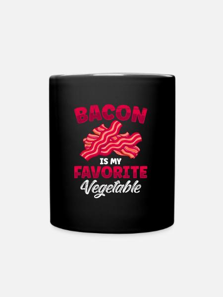 Anti Vegan Bacon is my Favorite Vegetable Lustiges - Tasse einfarbig - Schwarz