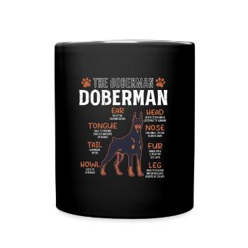 DOBERMAN Bauplan Lustiges Doberman Hundebesitzer - Tasse einfarbig - Schwarz - Vorne