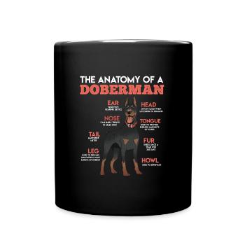 ANATOMIE D’UN DOBERMAN Propriétaire de chien drôle - Mug uni - noir - Devant