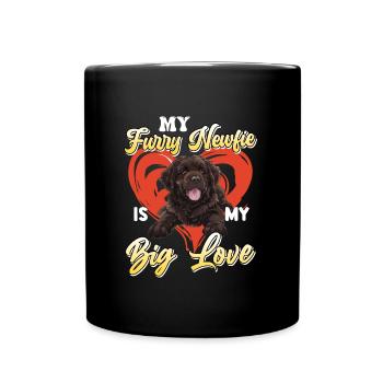 Neufundländer MEIN PELZIGER NEUFUNDLÄNDER LIEBE - Tasse einfarbig - Schwarz - Vorne