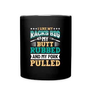 Grillmeister Like my Racks Porc frotté aux gros fesses - Mug uni - noir - Devant