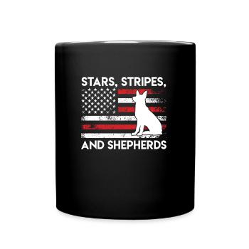 America STARS STRIPES AND SHEPHERDS German - Full Colour Mug - black - Front