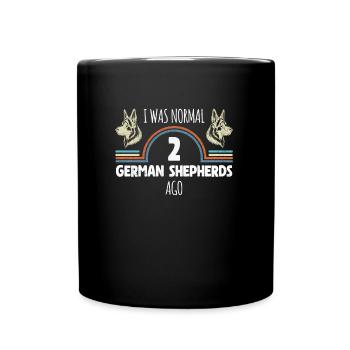 Deutscher Schäferhund WAS NORMAL 2 SHEPHERDS AGO - Tasse einfarbig - Schwarz - Vorne