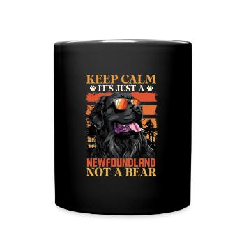 Neufundländer KEEP CALM IT'S JUST A NEWFOUNDLAND - Full Colour Mug - black - Front