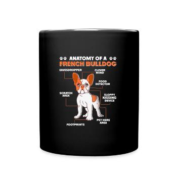 Französische Bulldogge ANATOMIE D’UN BOULEDOGUE FRANÇAIS - Mug uni - noir - Devant
