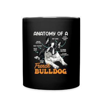 Anatomy French Bulldog Owner Funny - Full Colour Mug - black - Front