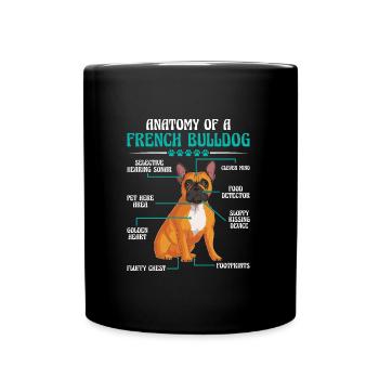 Französische Bulldogge ANATOMIE D’UN BOULEDOGUE FRANÇAIS - Mug uni - noir - Devant