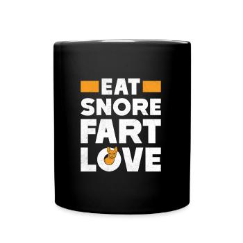 Bouledogue français MANGER RONFLEMENT PET AMOUR - Mug uni - noir - Devant