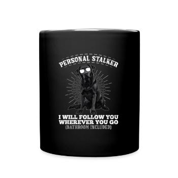 Labrador Lover Personal Stalker Labrador - Mug uni - noir - Devant