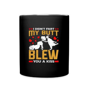 Frenchie N’A PAS PET MES FESSES T’ONT SOUFFLÉ UN BAISER Lustig - Mug uni - noir - Devant