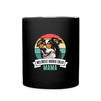 Dog Mom BEST BORDER COLLIE MOM Vintage - Full Colour Mug - black - Front