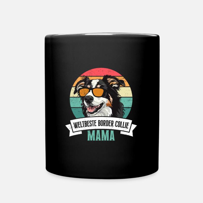 Hundemama BESTE BORDER COLLIE MAMA Vintage - Tasse einfarbig - Schwarz
