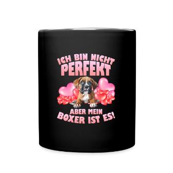 Maman chienne JE NE SUIS PAS PARFAITE MAIS MON BOXER L’EST - Mug uni - noir - Devant