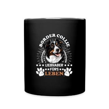 BORDER COLLIE LIEBHABER FÜRS LEBEN Hundebesitzer - Tasse einfarbig - Schwarz - Vorne