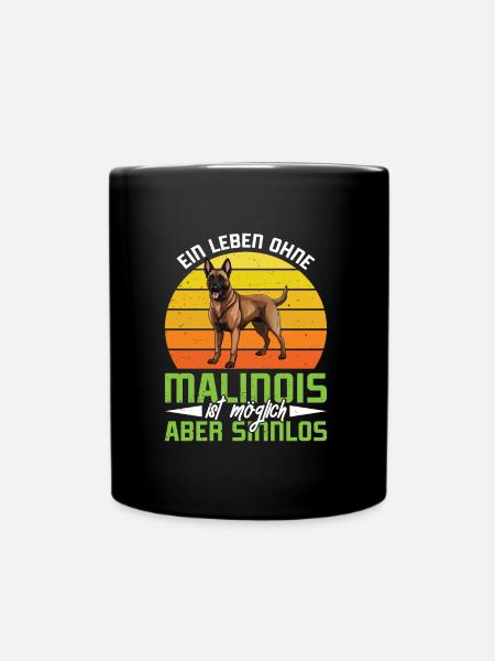 Propriétaires de chiens UNE VIE SANS MALINOIS NE SERT À RIEN - Mug uni - noir