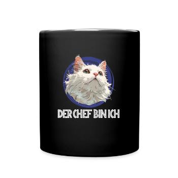Turkish Van DER CHEF BIN ICH Lustiges Turkish Van - Tasse einfarbig - Schwarz - Vorne