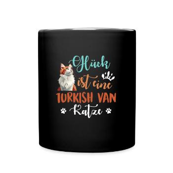 Katzenbesitzerin GLÜCK IST EINE TURKISH VAN KATZE - Tasse einfarbig - Schwarz - Vorne