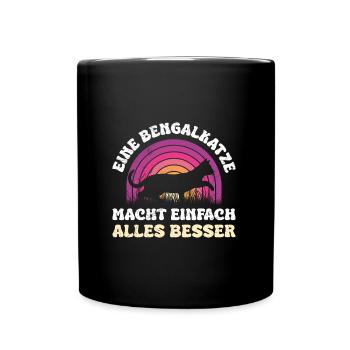 Bengalkatze EINE BENGALKATZE MACHT EINFACH ALLES - Tasse einfarbig - Schwarz - Vorne