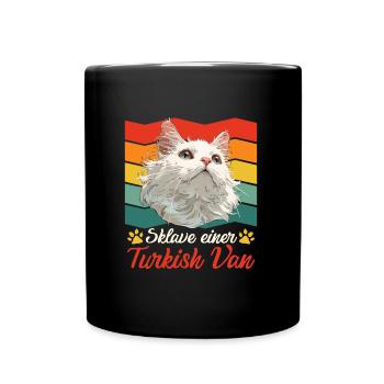 Katzenbesitzer SKLAVE EINER TURKISH VAN Vintage - Tasse einfarbig - Schwarz - Vorne