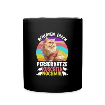 Chat persan DORMIR MANGER CHAT PERSAN CÂLINS - Mug uni - noir - Devant