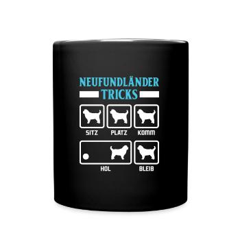 NEWFOUNDLAND TRICKS Funny Newfie Dog Owner - Full Colour Mug - black - Front