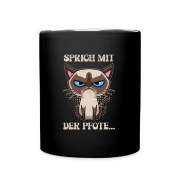 Chats siamois coquins PARLEZ AVEC VOTRE PATTE... Amusement - Mug uni - noir - Devant