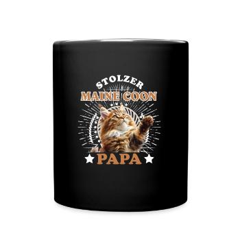 Katzenpapa MAINE COON STOLZER MAINE COON - Tasse einfarbig - Schwarz - Vorne