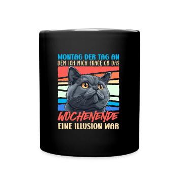 British Shorthair MONDAY IS THE DAY Drôle - Mug uni - noir - Devant