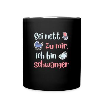Future maman SOIS GENTILLE AVEC MOI JE SUIS ENCEINTE - Mug uni - noir - Devant