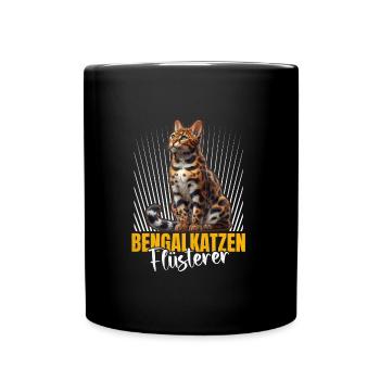 BENGALKATZEN FLÜSTERER Lustiges Bengalkatzen - Tasse einfarbig - Schwarz - Vorne